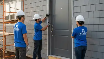 Professional door installation with vinyl siding exterior in Houston, TX by Next Level Exteriors