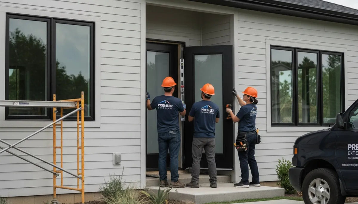 Professional vinyl siding and door installation in Houston, TX by Next Level Exteriors
