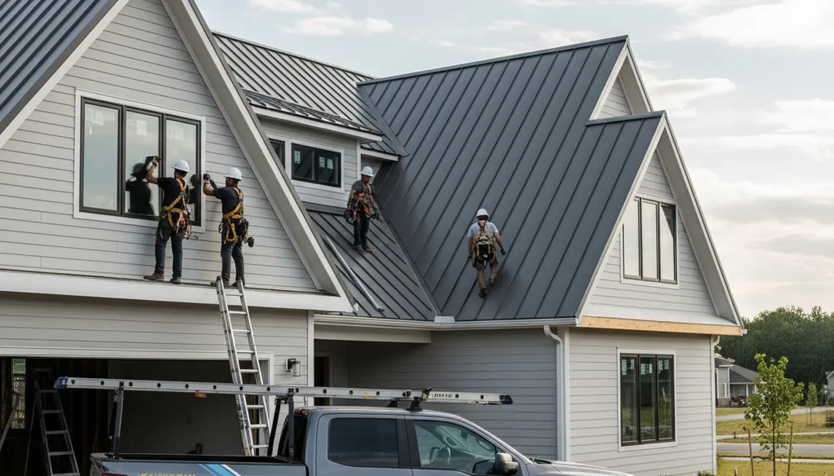 Metal roofing installation by expert contractors in Houston, TX