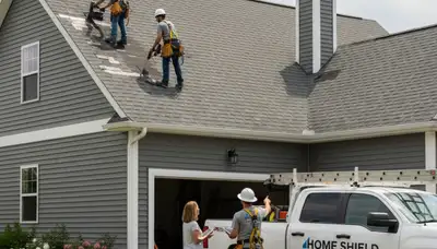 Vinyl siding contractor in Houston TX installing durable home siding for roof and exterior repair