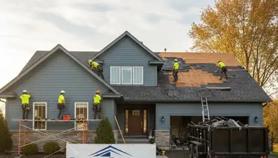 Roof and vinyl siding installation on Houston TX home by Next Level Exteriors contractor