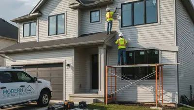 Vinyl siding installation on Houston TX home by professional siding contractors