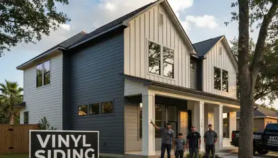 Professional vinyl siding installation by expert contractors in Houston, TX homes