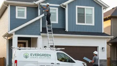 Vinyl siding repair on Houston TX home exterior by Next Level Exteriors contractor