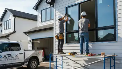 Vinyl siding and window installation by Next Level Exteriors in Houston, TX